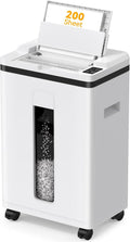 Paper Shredder 200-Sheet Auto Feed, Touchscreen Heavy Duty Shredders, 40 Min Non-Stop, P-5 Ultra Security Shredder for Home Office, Micro Cut with Wheels, 5.8 Gal Bin, <60 dB(OL288)