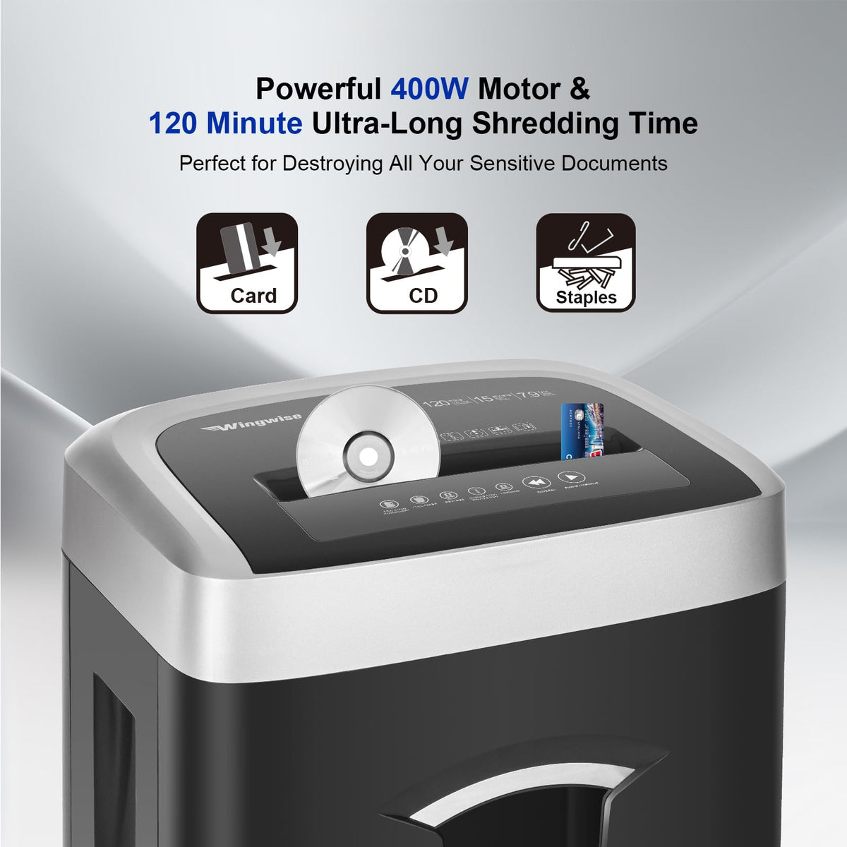 Wingwise 15 Sheets Paper Shredder Heavy Duty for Home Office