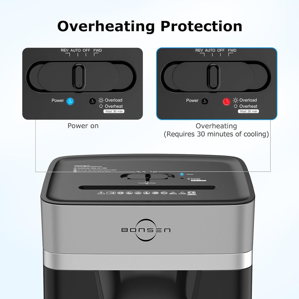 BONSEN 14-Sheet Cross Cut Heavy Duty Paper Shredder for Home Office