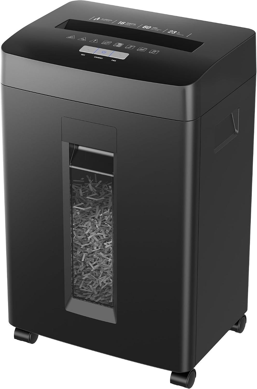 Locksworth 16-Sheet Cross Cut Paper Shredder, 6 Gallon Heavy Duty Commercial Shredder for Home Office, P-4 High Security Shredders for Paper/CD/Credit Card/Staple/Clip, 60 Mins Continuous Running