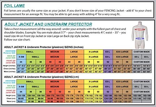 RF PBT INOX, Washable Electric Fencing Foil Jacket, Lame, Women's