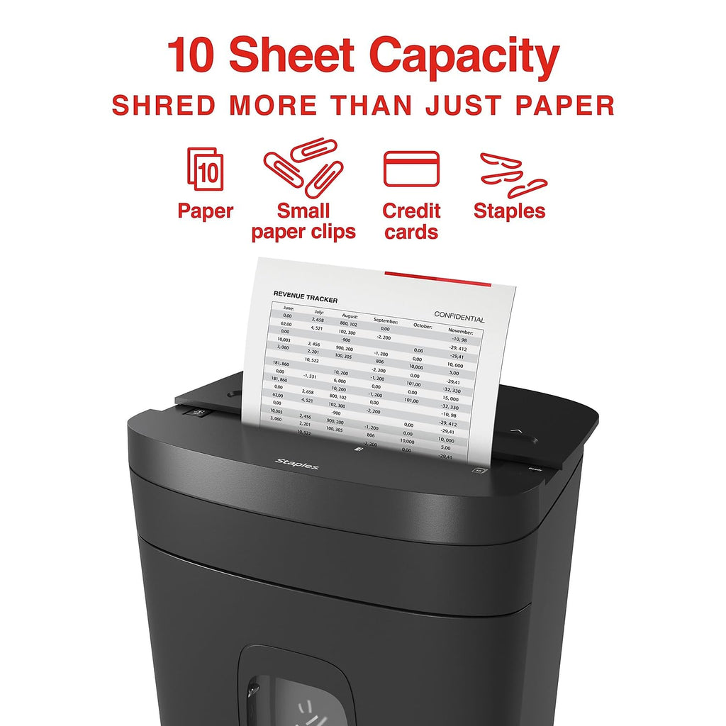 Staples 12-Sheet Micro-Cut Paper Shredder, High-Security, Anti-Jam, Black
