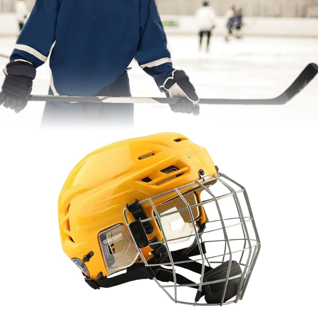 Hockey Helmet with Facemask Sturdy Polyethylene Shell Roller Skating Helmet Breathable Design Suitable for Training Competition