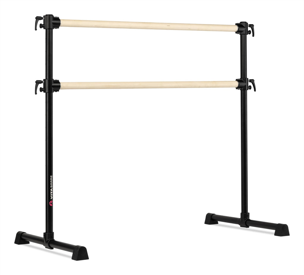VITA Barre Portable Freestanding Double Ballet Barre, Professional | Adjustable Height, Made in USA, Home or Gym Exercise Equipment for Kids & Adults | Dance, Fitness, Pilates