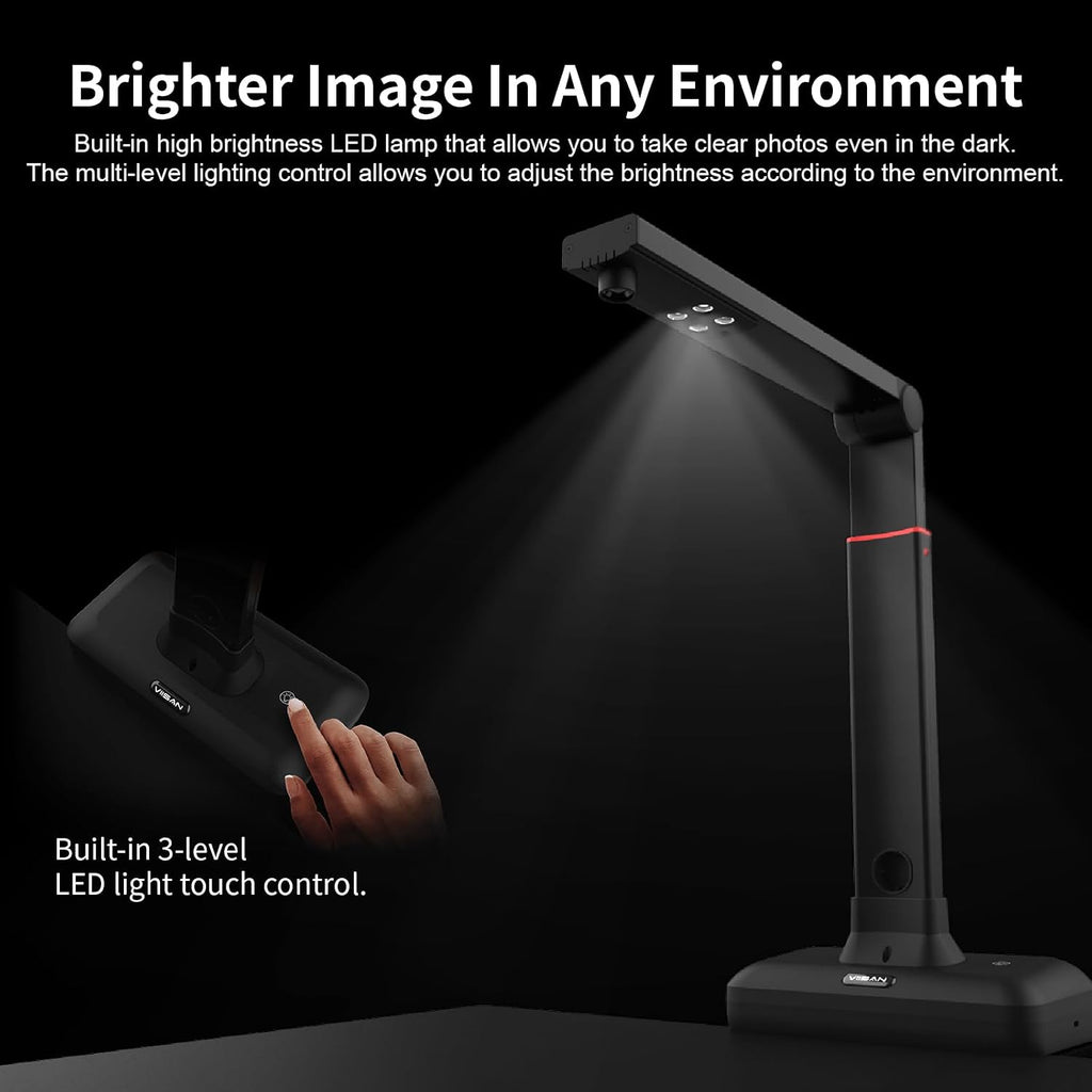 VIISAN Document Scanner, USB 23MP Document Camera, Capture Size Up to A2