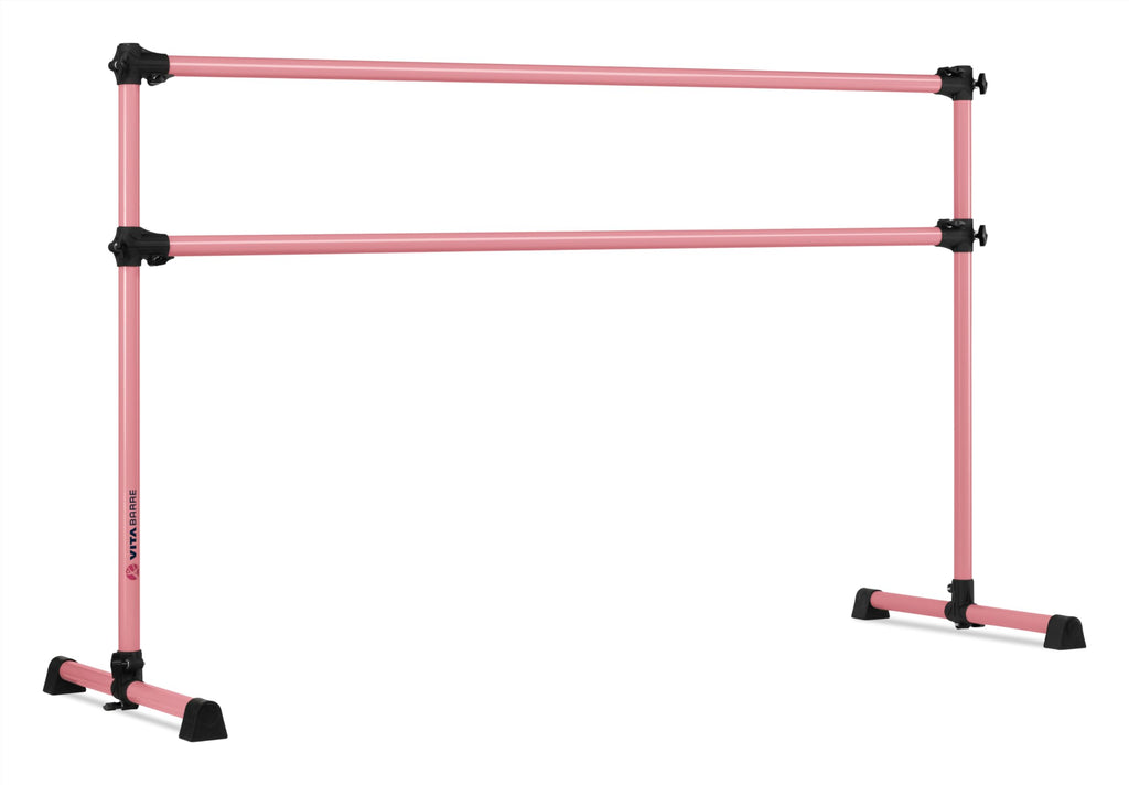 VITA Barre Portable Freestanding Double Ballet Barre, Prodigy, Aluminum | Adjustable Height, USA Made, Home or Gym Exercise Equipment for Kids & Adults | Dance, Fitness, Pilates