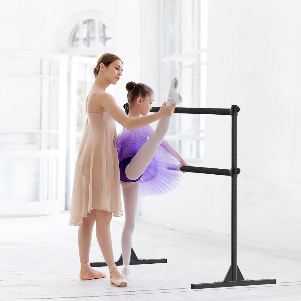 SELEWARE Height Adjustable Ballet Barre Freestanding Ballet Bar, 4/5/6 FT