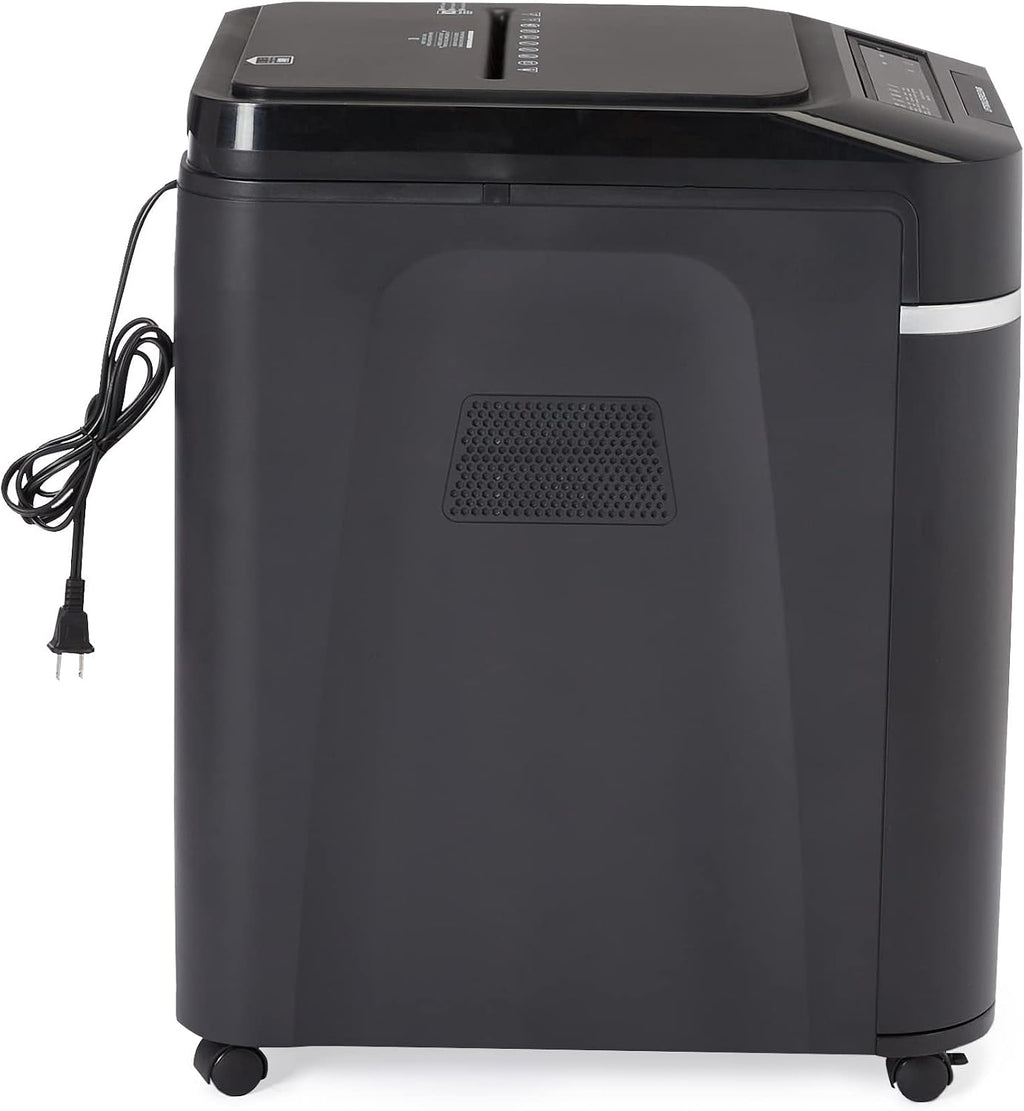 Amazon Basics 200-Sheet Auto Feed Micro Cut Paper Shredder with Pullout Basket, Black - NEW (Previously AmazonCommercial brand)