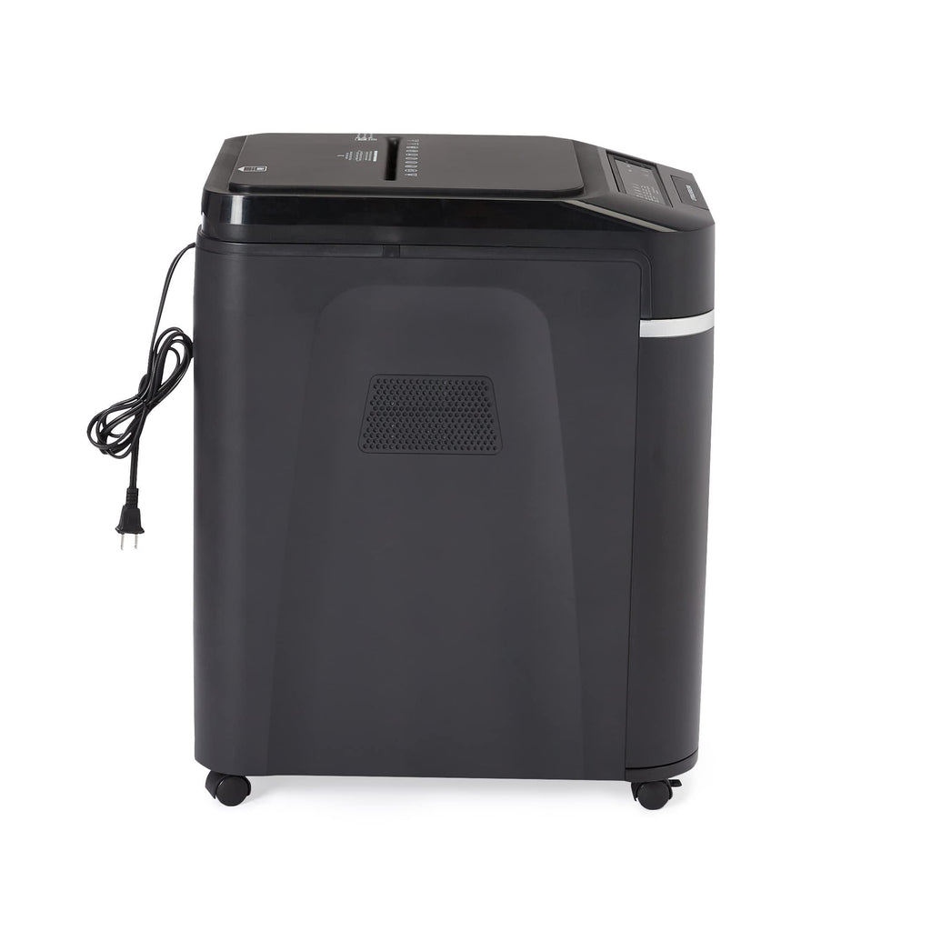 Amazon Basics 18 Sheet Cross Cut Paper, CD, and Credit Card Shredder with 6 Gallon Bin, 30 Minutes Continuous Run Time, Black