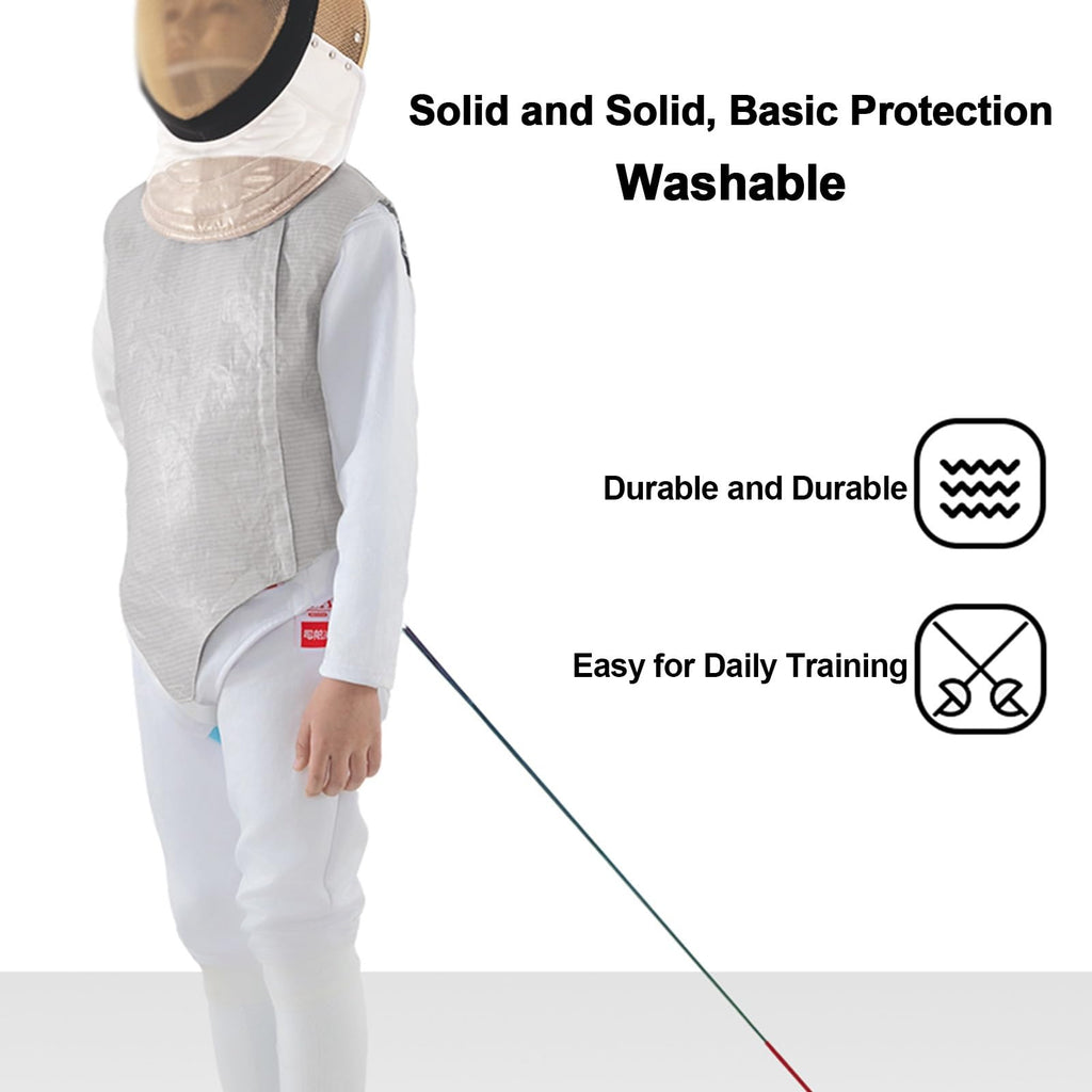 Metal Fencing Jacket, Foil Fencing Gear, Unisex, Washable, Adhesive Design, for Foil Epee Sabre, Right Handed