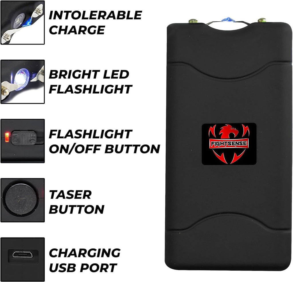 Wholesale Lot Super Heavy Duty Stun Gun for Self Defense with Bright Led Flashlight, Rechargeable Battery, Nylon Holsters with Belt Loop for Easy Cary