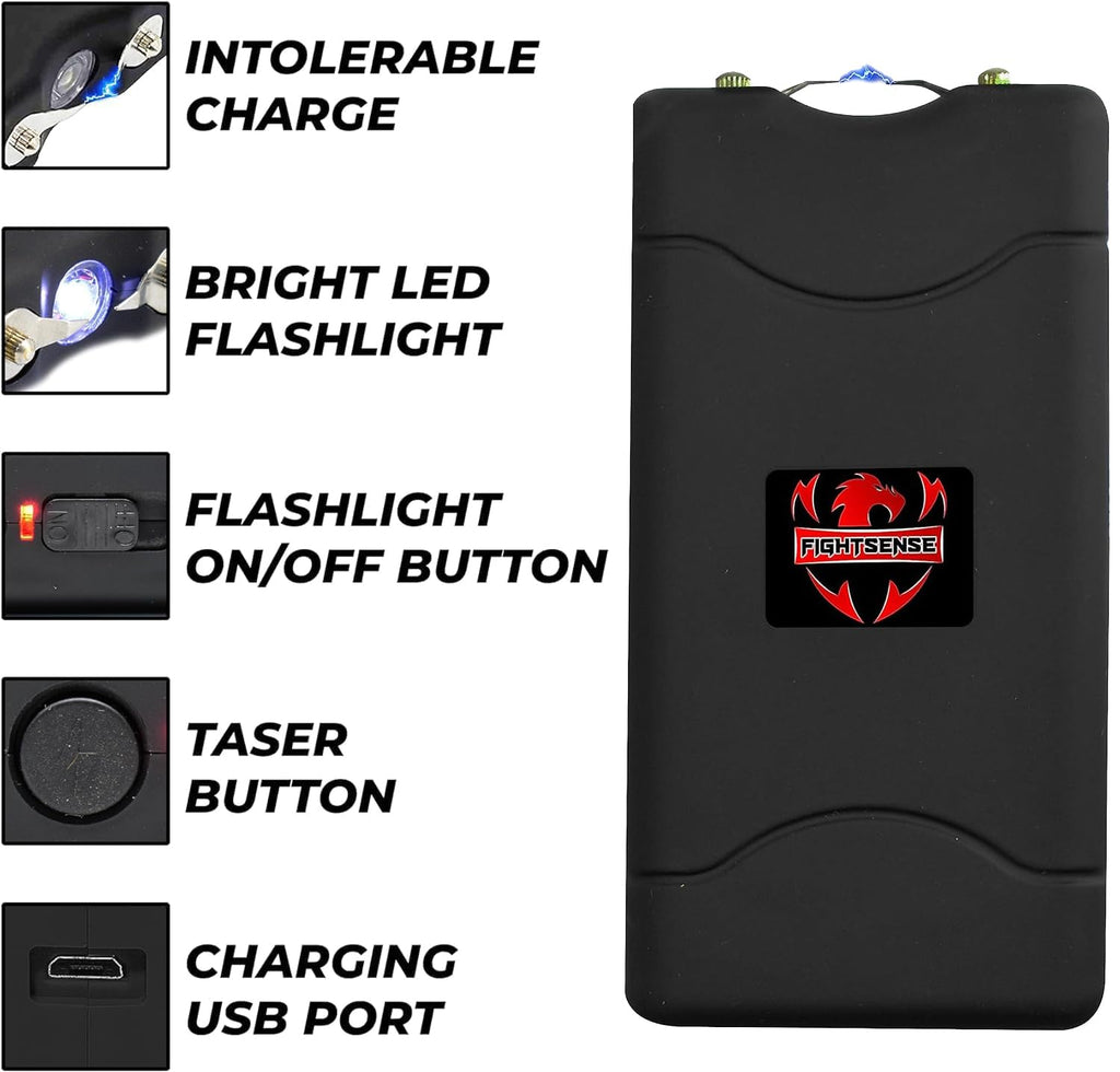 Wholesale Lot Super Heavy Duty Stun Gun for Self Defense with Bright Led Flashlight, Rechargeable Battery, Nylon Holsters with Belt Loop for Easy Cary