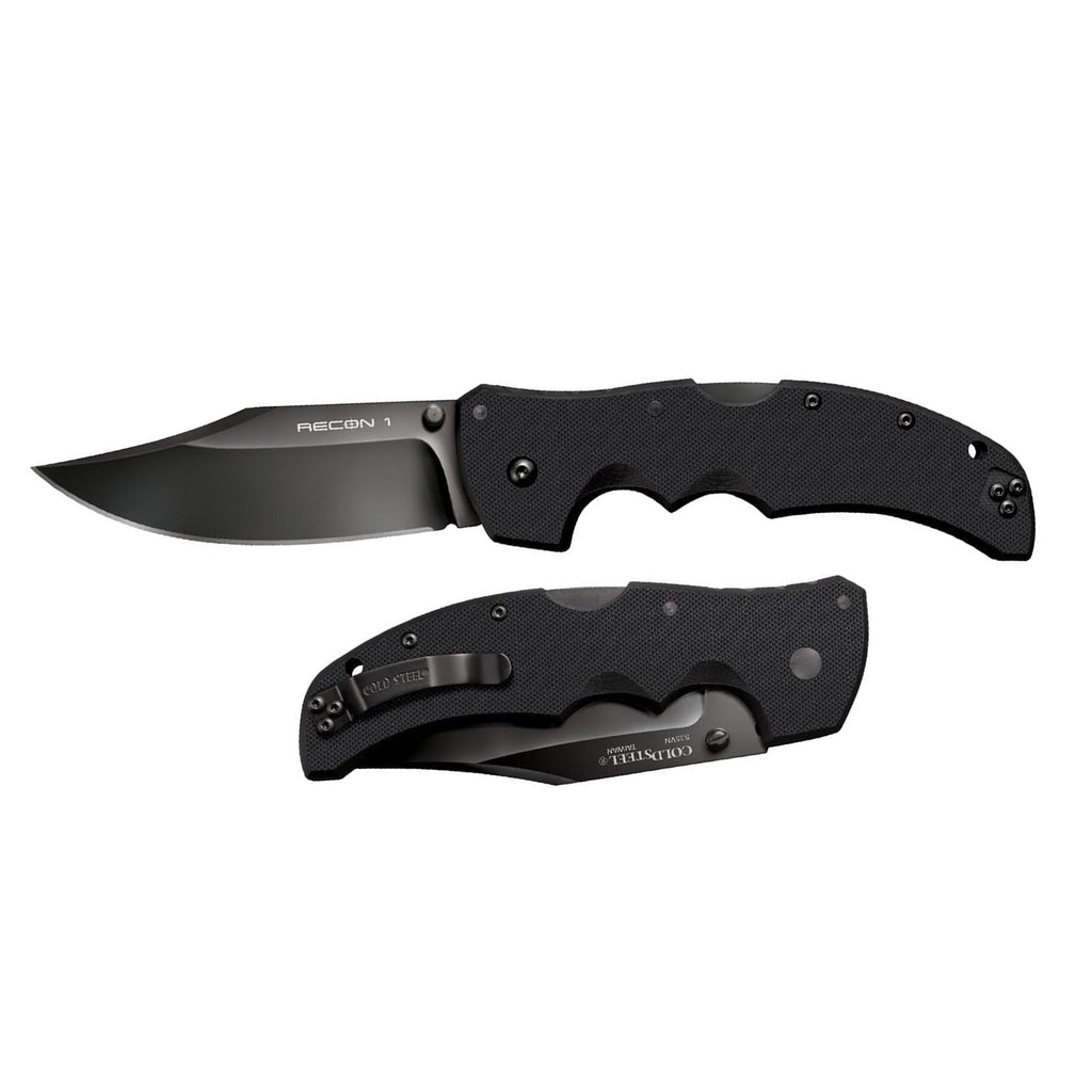 COLD STEEL Recon 1 4" S35VN Razor-Sharp Blade 5.375" G-10 Handle Tactical Folding Knife w/Tri-Ad Lock, Ambidextrous Pocket/Belt Clip