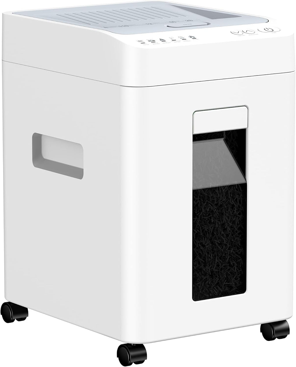Locksworth 110-Sheet Micro Cut Shredder for Home Office, 6.9 Gallons Bin P-4 High Security Paper Shredder for Credit Card, Staple, Clip, Heavy Duty Commercial Shredders with Casters