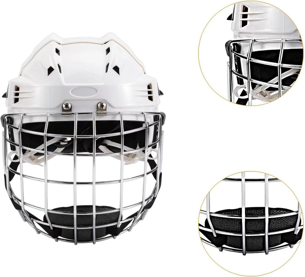 SM SunniMix Hockey Helmet Padded Sports Helmet Headgear Adjustable Ice Hockey Helmet Speed Skate Helmet Lightweight EVA Cushioning for