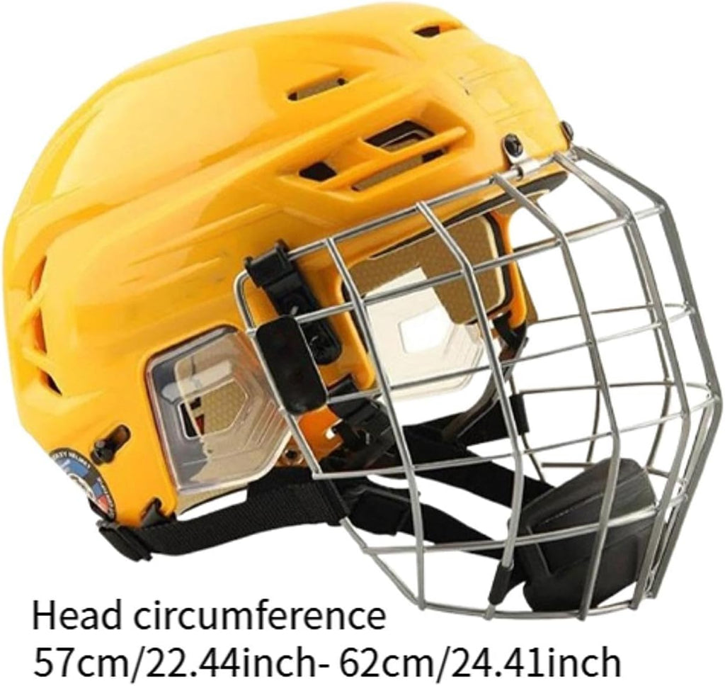 Hockey Helmet with Facemask Impact Resistant Mesh Polyethylene Shell Roller Skating Helmet Suitable for Ice Hockey Player Training Exer