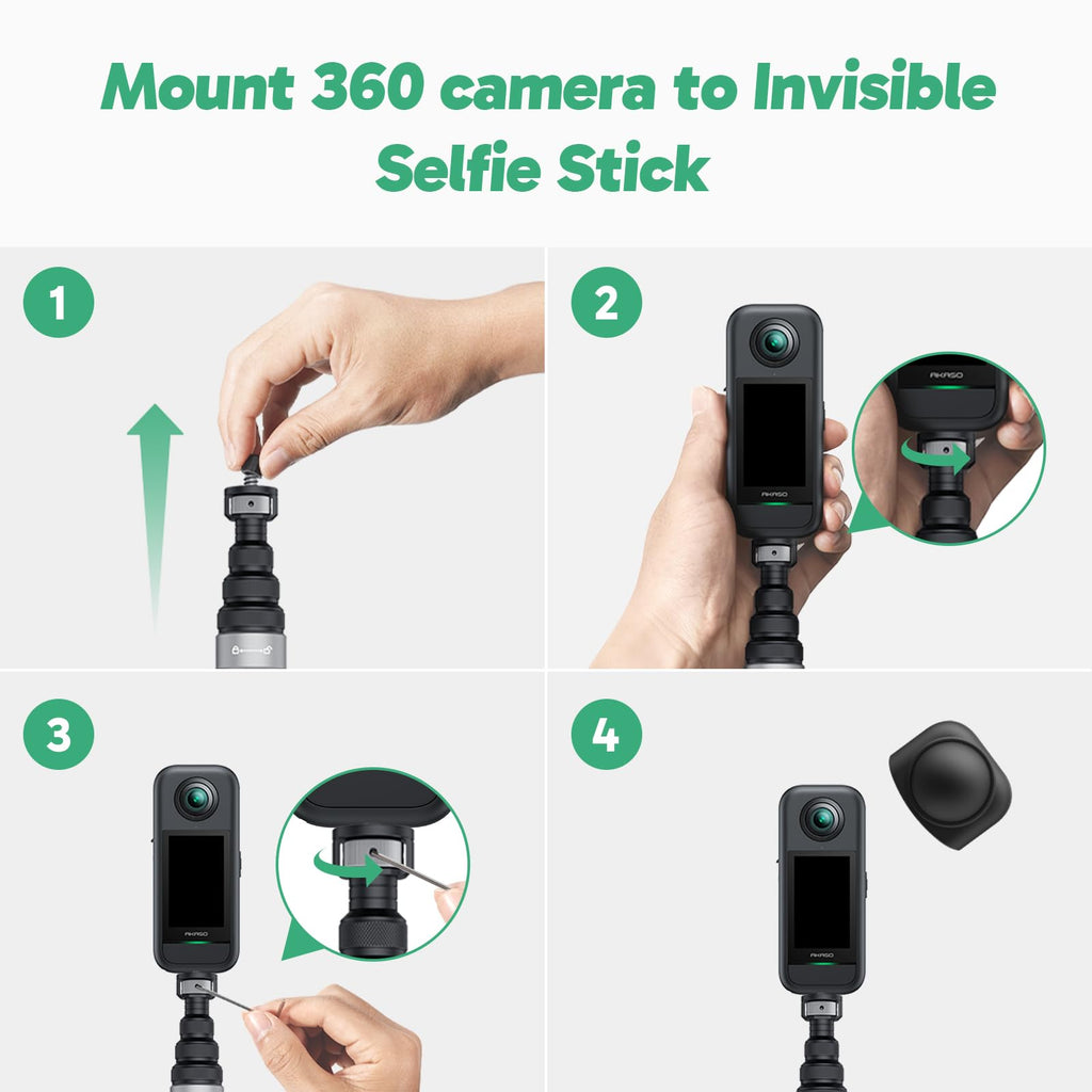 AKASO 360 Action Camera Standard Combo- 5.7K 360 Video with 1/2" 48MP Sensors, 72MP 360 Photo, 360-SuperSmooth, Invisible Selfie Stick Effect, 360Â° Horizon Lock, AI Tracking with 128GB MicroSD Card