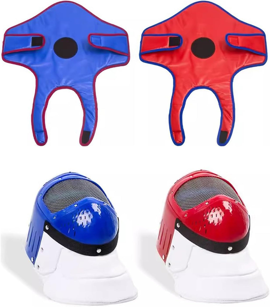 3 Piece Sabre Fencing Starter Set, Fencing Equipment for Children's Fencing Training with Bendable Fencing Sabre, Protective Fencing Vest and Mask(Red)
