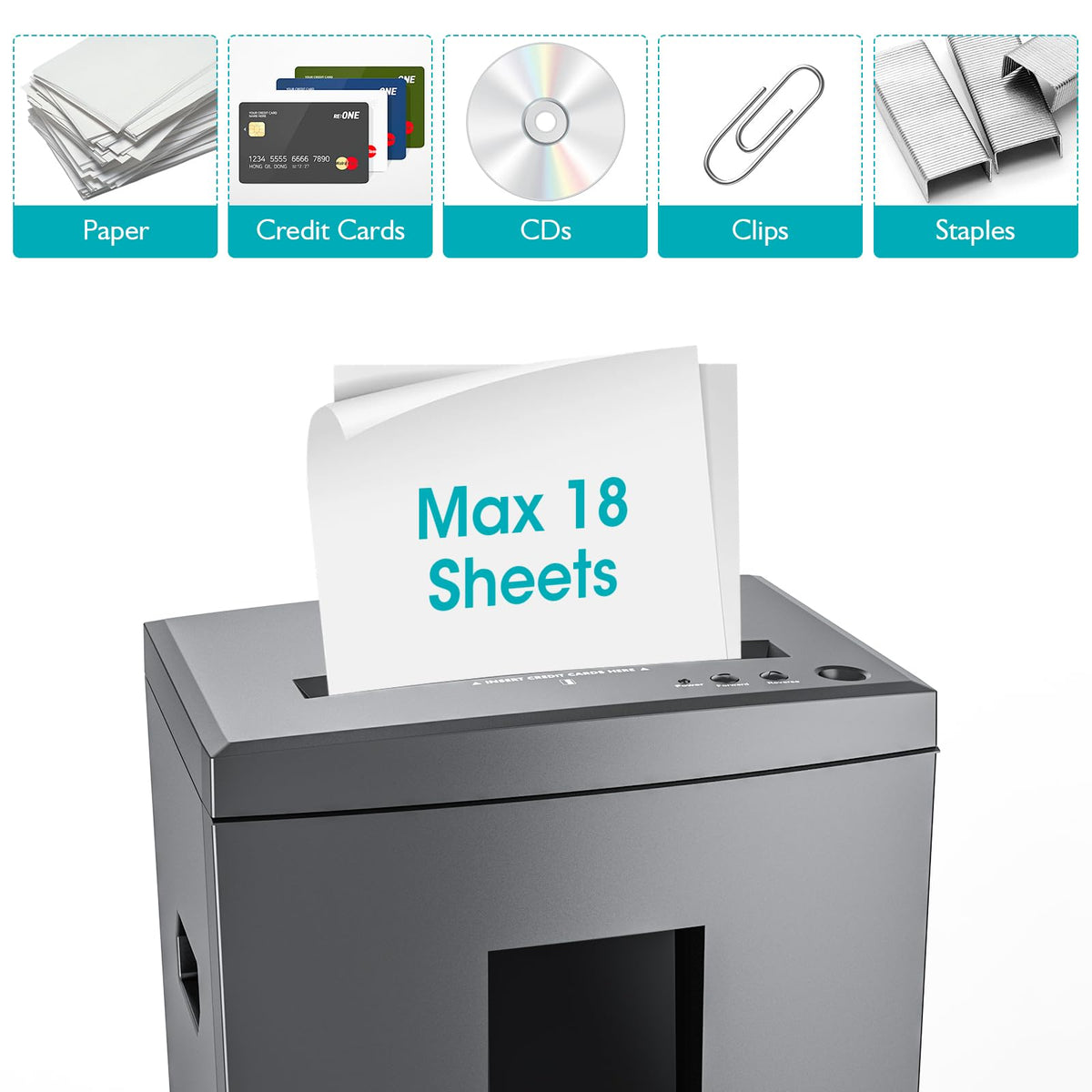 WOLVERINE SD9520 P5 Super Micro Cut Shredder, 15-Sheet, 2x10mm, 8Gal, Black