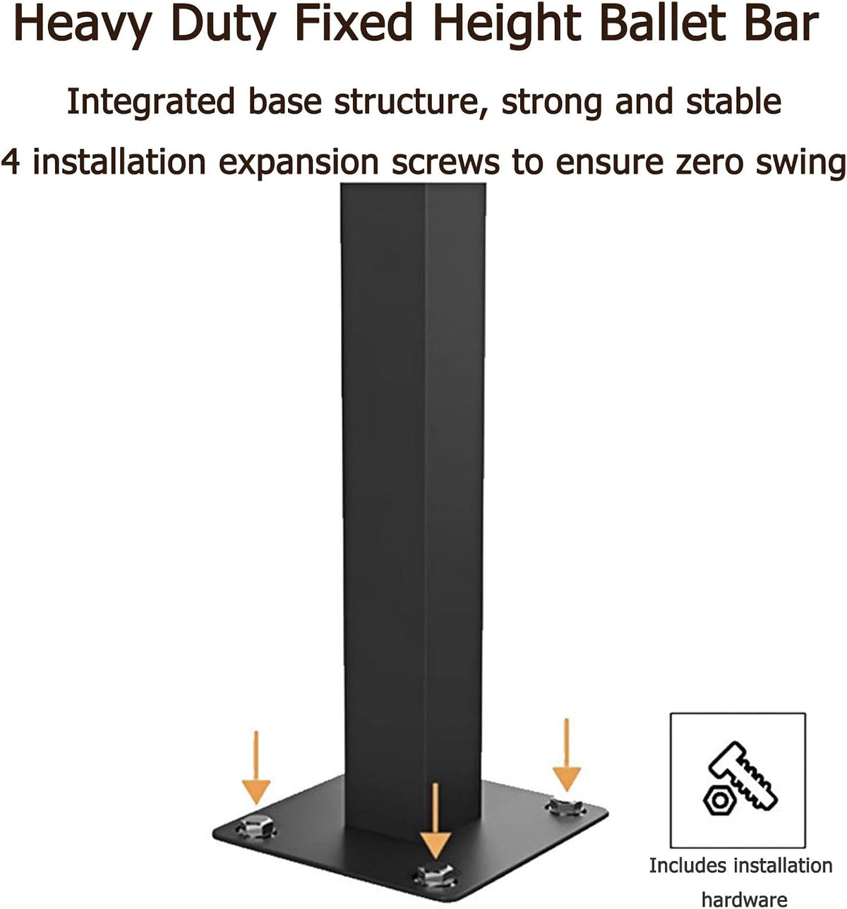 Double Floor Mounted Ballet Barre, Solid Wood Dance Bar with Manganese Steel Core, Heavy Duty Stretching Barre for Home Studio, Ballet Pilates Fitness Training for Kids and Adults