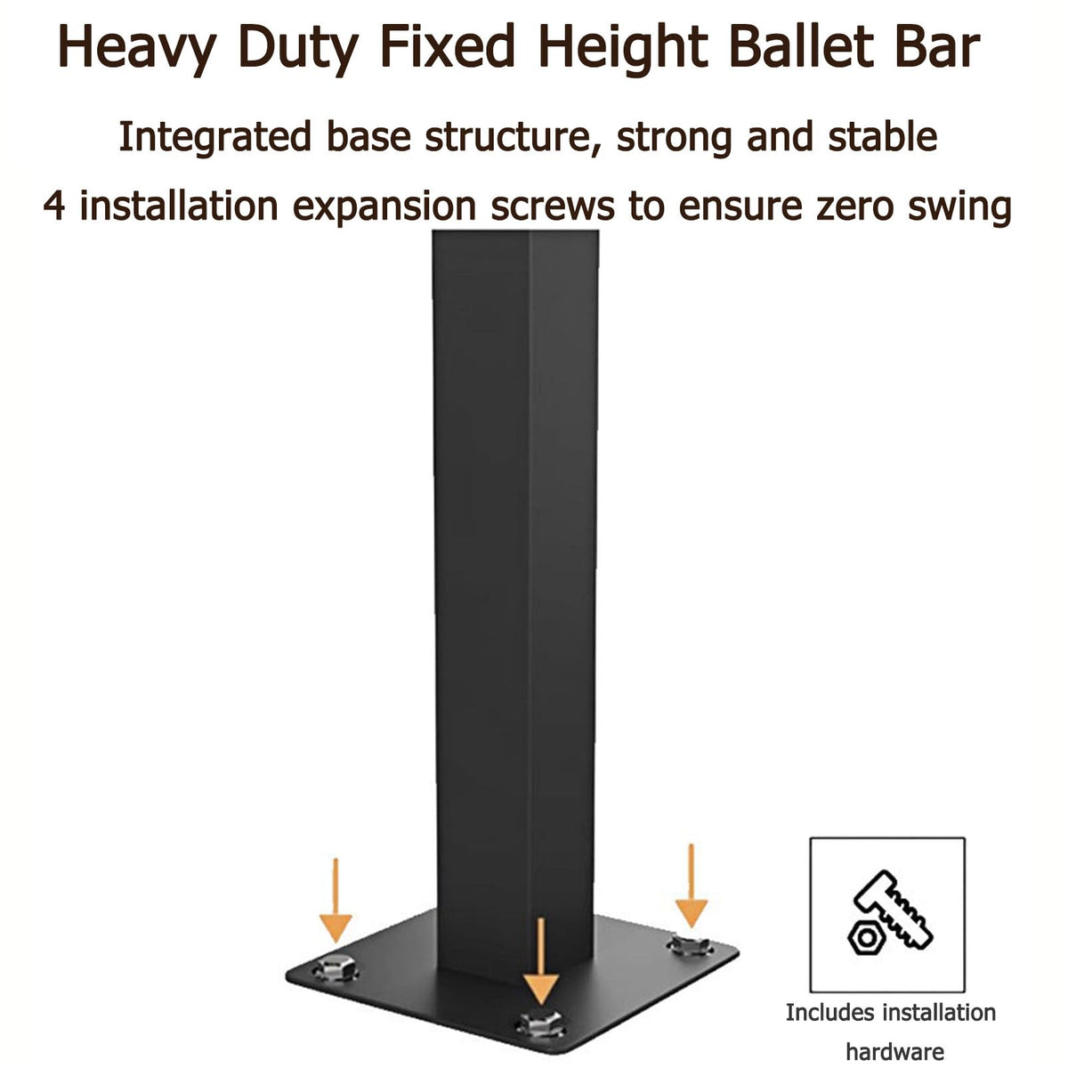 Double Floor Mounted Ballet Barre, Solid Wood Dance Bar with Manganese Steel Core, Heavy Duty Stretching Barre for Home Studio, Ballet Pilates Fitness Training for Kids and Adults