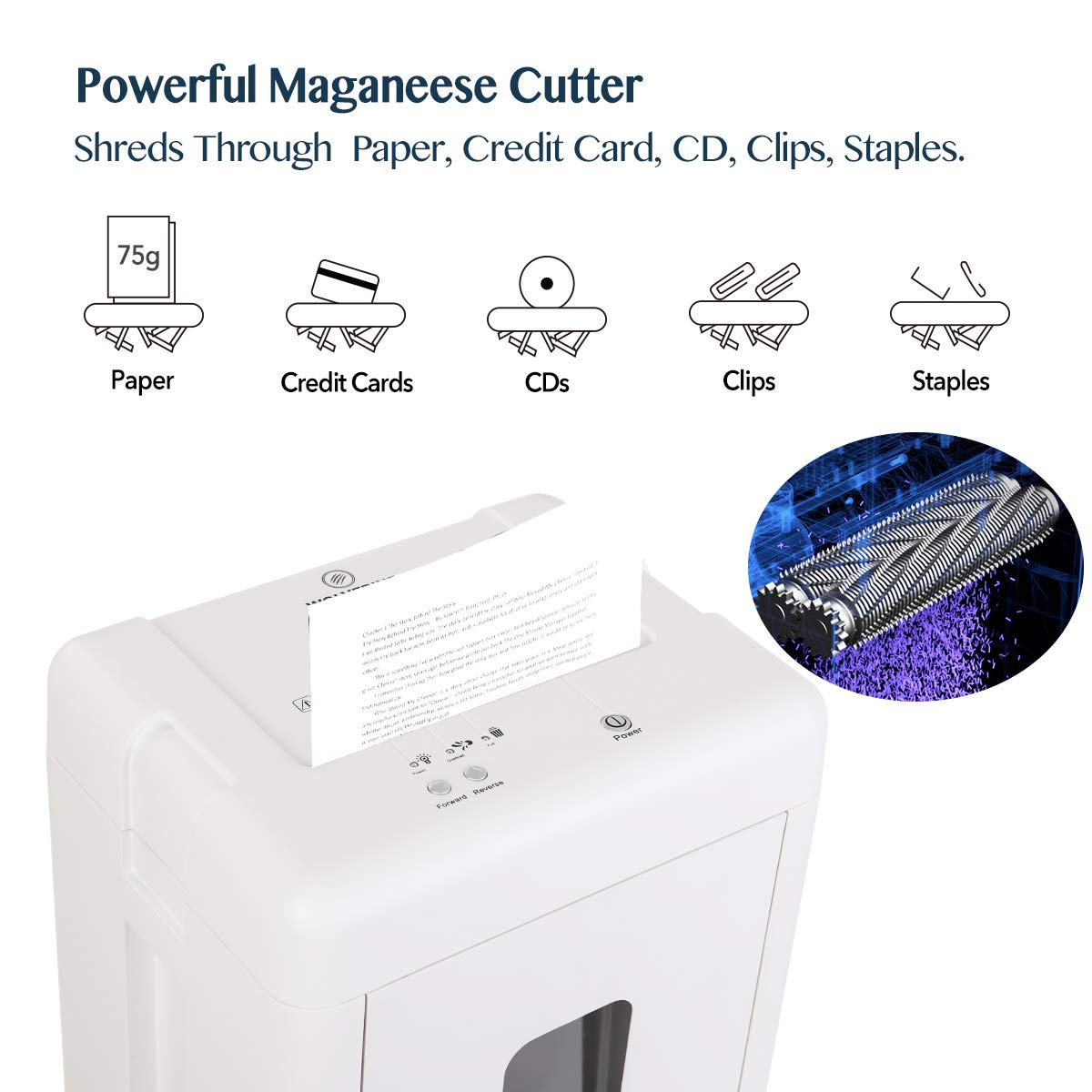WOLVERINE SD9112 P5 Micro Cut Paper Shredder,10 Sheet,60Min,6 Gal, White