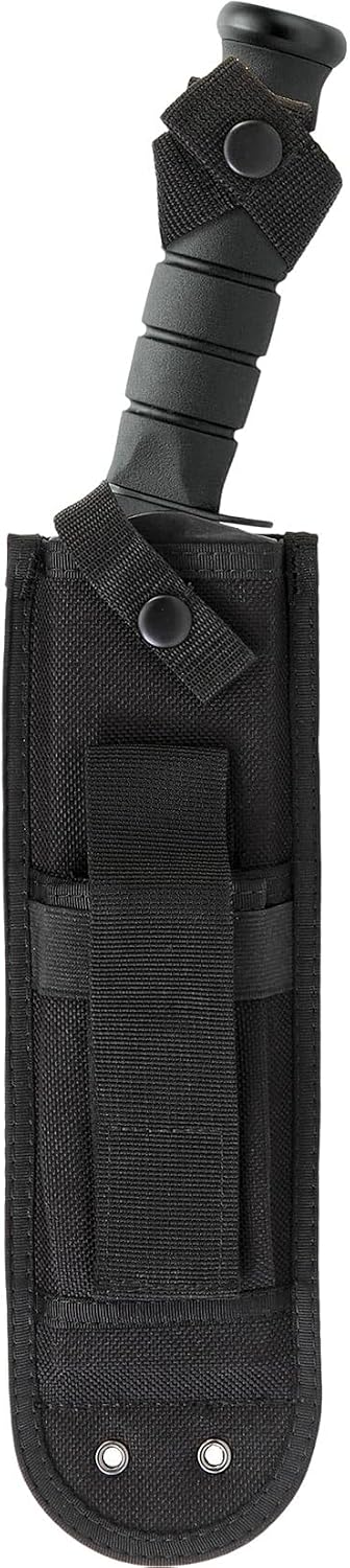 KA-BAR Combat Fixed Blade Knife 8.5" Kukri 1095 Cro-Van Black Powder Coat Blade Kraton Handle Black