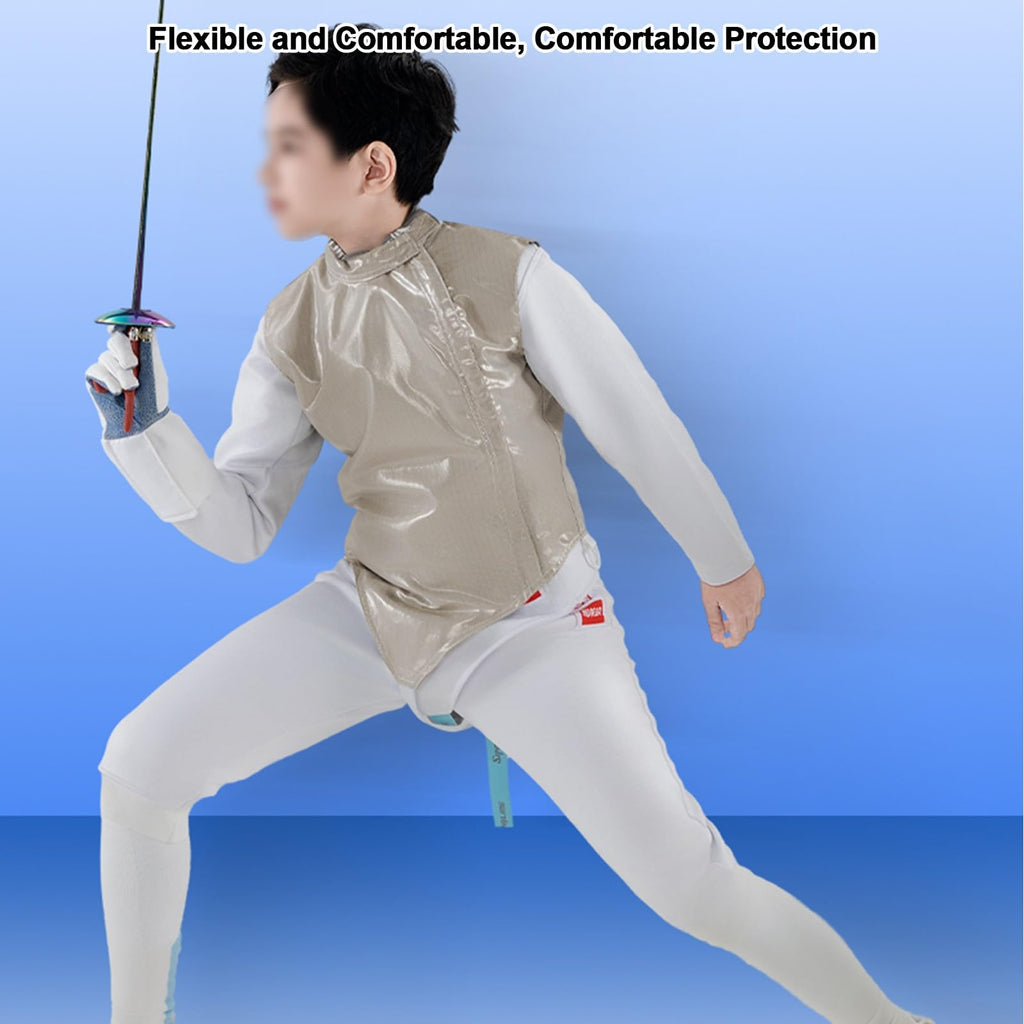 Metal Fencing Jacket, Foil Fencing Gear, Unisex, Washable, Adhesive Design, for Foil Epee Sabre, Right Handed
