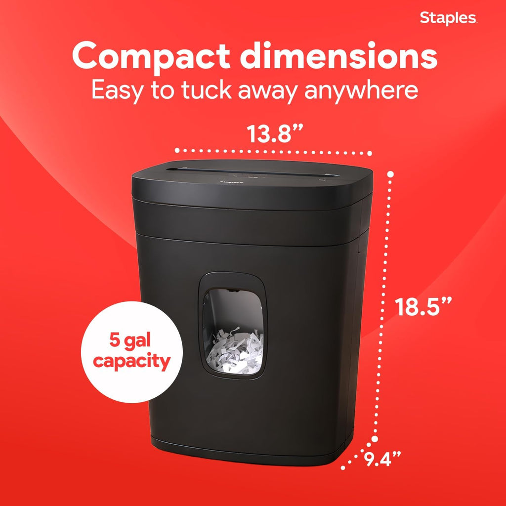 Staples 12-Sheet Micro-Cut Paper Shredder, High-Security, Anti-Jam, Black