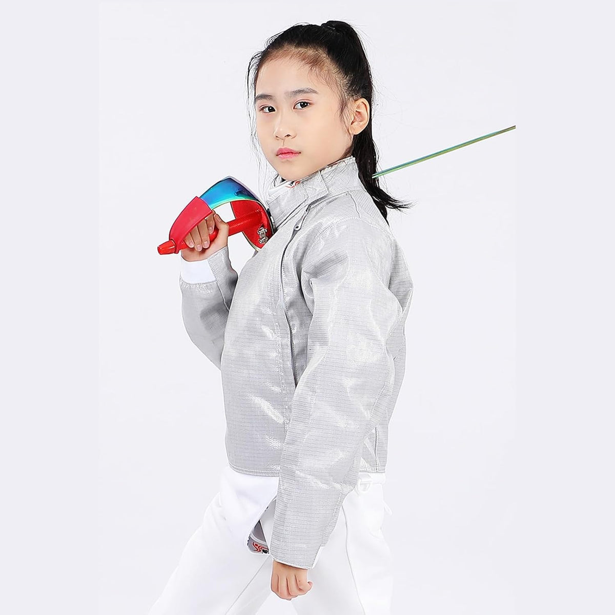 Sabre Lame for Men Women, Non-Washable Fencing Gear, Fencing Electric Sabre Jacket, Fencing Jacket for Right Hand(54#)