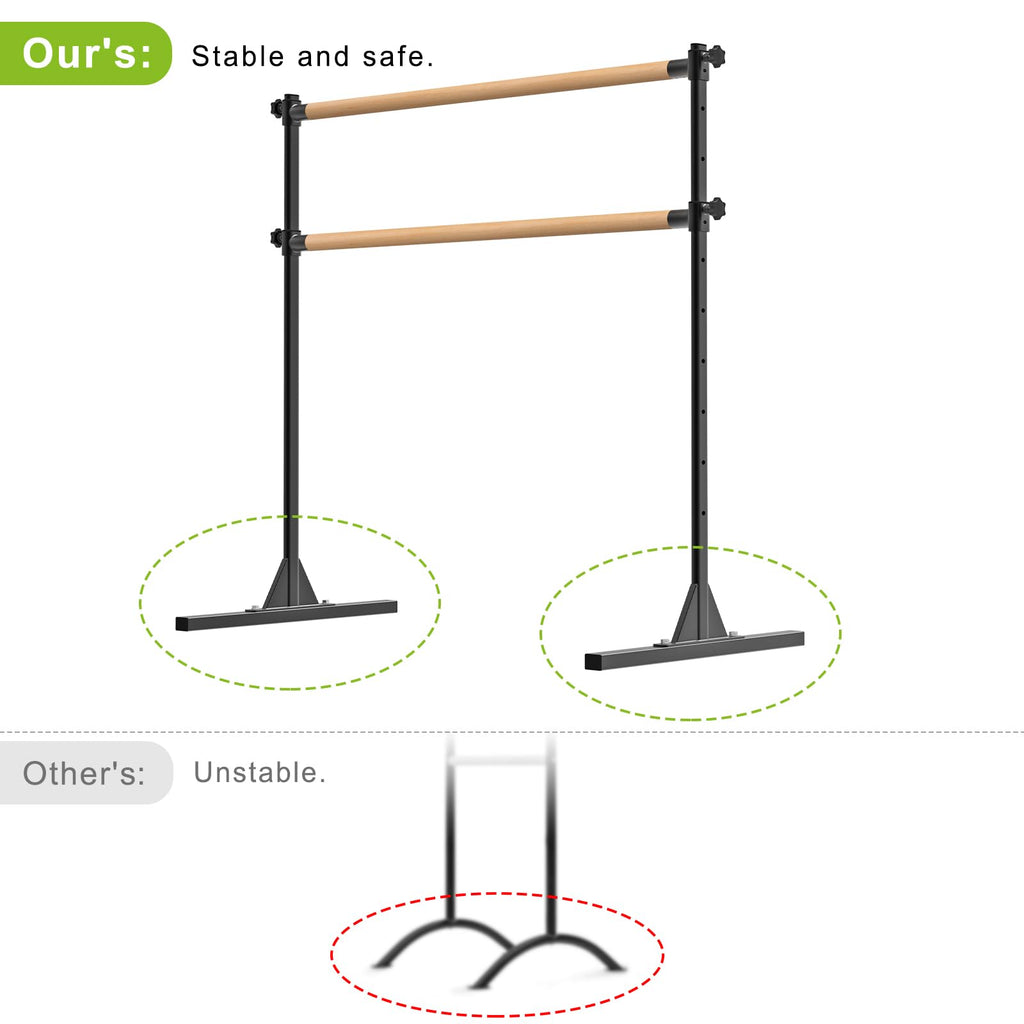 SELEWARE Height Adjustable Ballet Barre Freestanding Ballet Bar, 4/5/6 FT