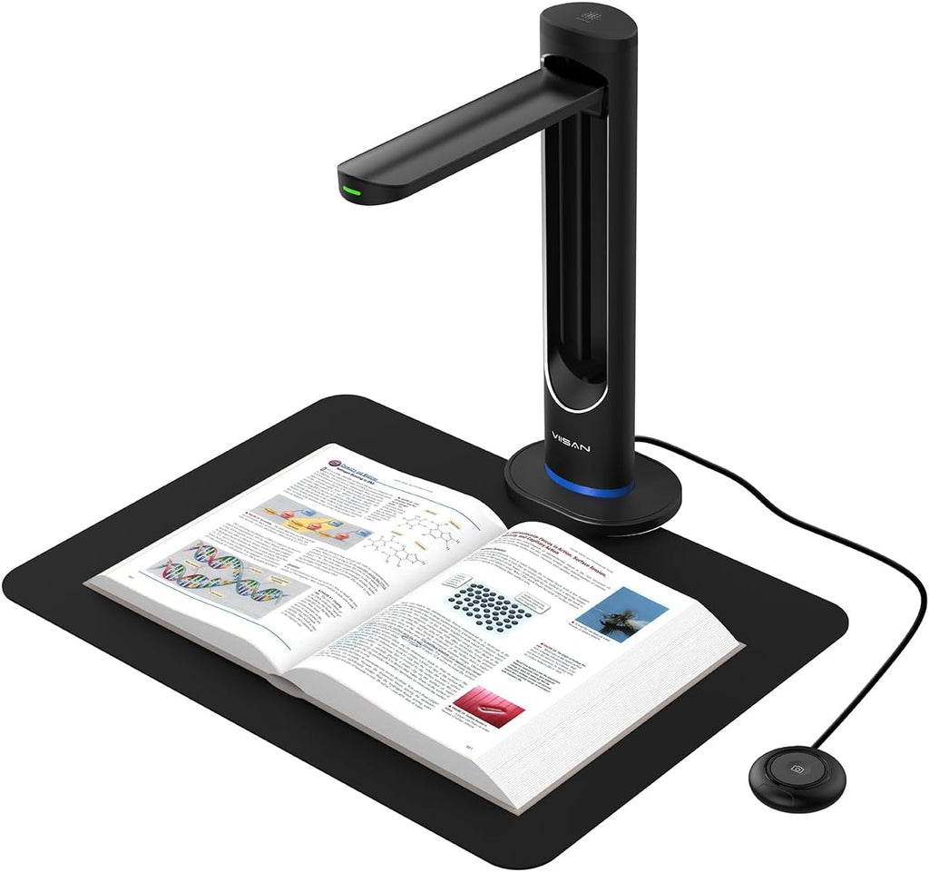 VIISAN K48 48MP Book Scanner & Document Camera, AI-Powered USB Camera with 600 DPI â Used for Book Digitization, Archiving & OCR, Auto Page Smoothing, Laser Positioning, Windows/Mac