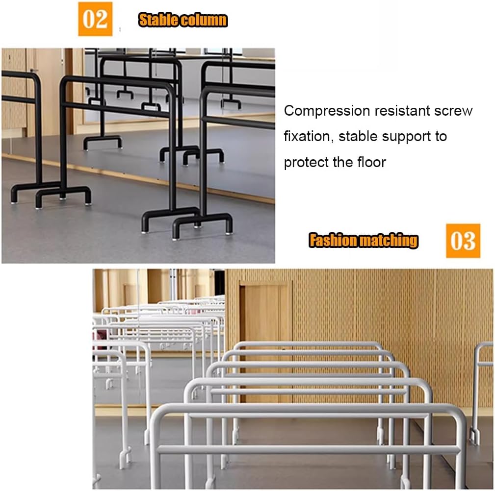 Ballet Barre Simple Black Metal Ballet Barre, The Double-Layer Leg Compression Bar is Suitable for Stretching Adults and Children, 1.5M/5FT
