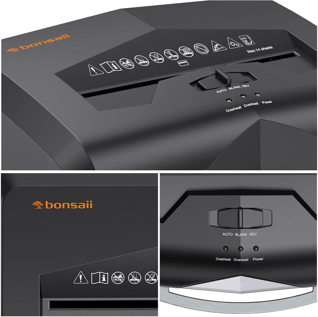 Bonsaii 18-Sheet Cross-Cut 60-Min Run Heavy Duty Paper Shredder
