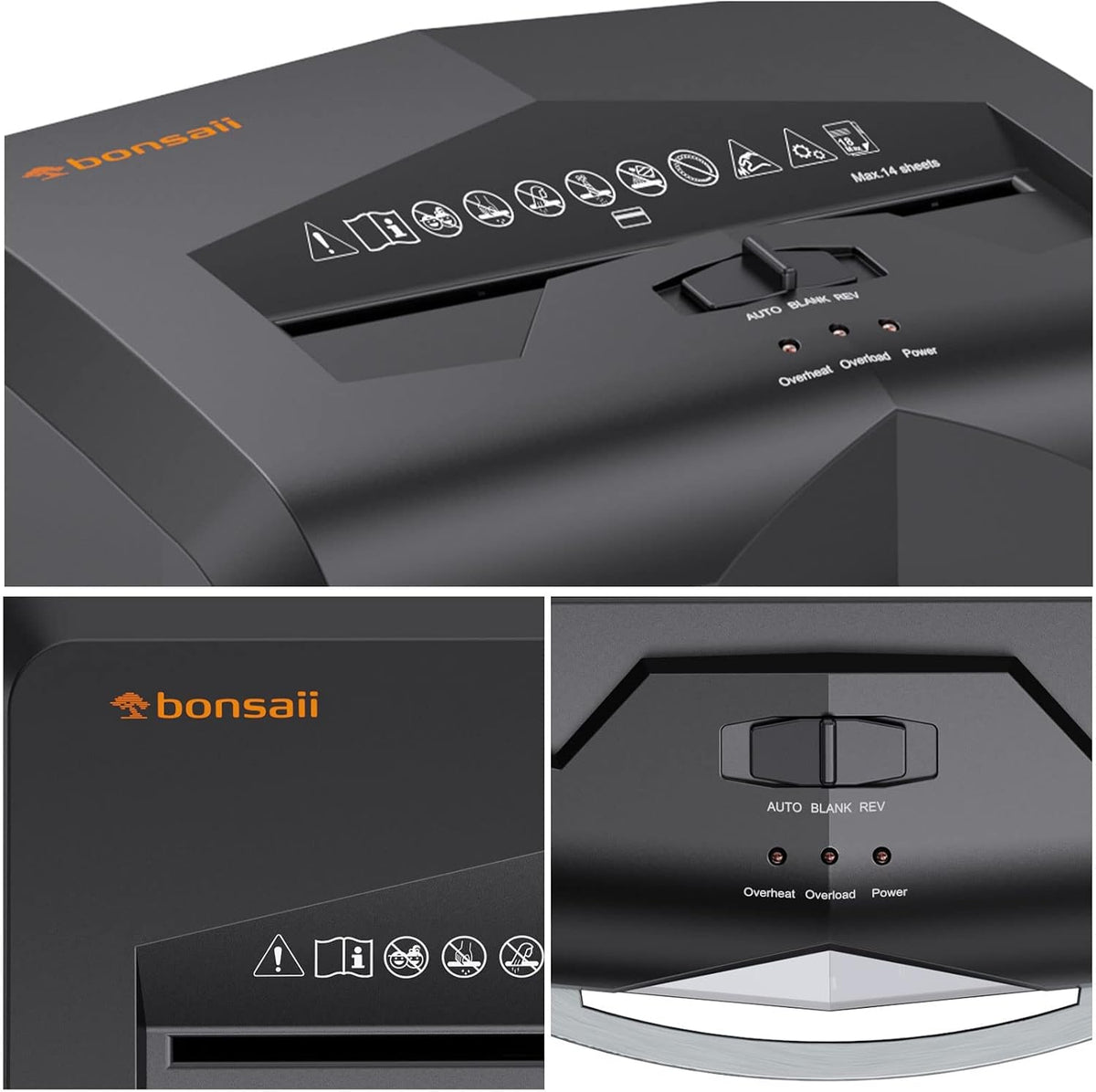 Bonsaii 18-Sheet Cross-Cut 60-Min Run Heavy Duty Paper Shredder
