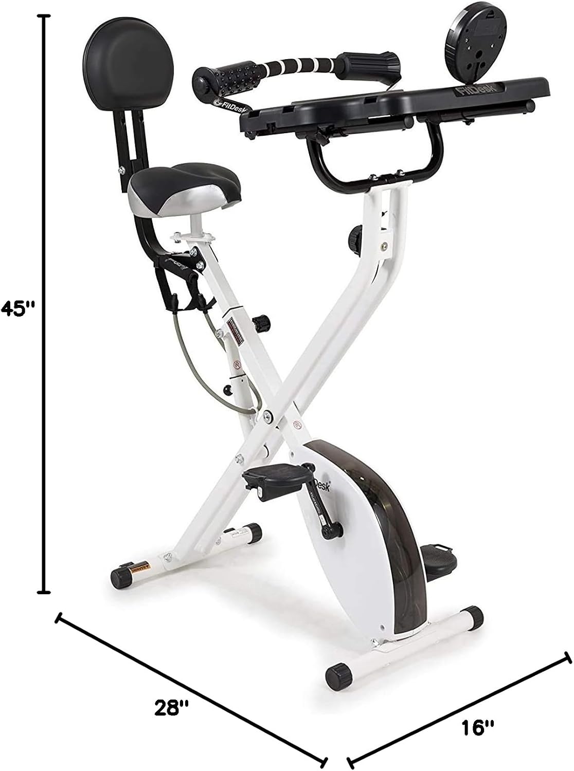 FitDesk Standing Exercise Bike Desk 3.0, Adjustable Height Indoor Cycling Trainer with Laptop Tray, Portable Stationary Fitness Desk for Home Office, Foldable Exercise Workstation, Supports 300 lbs