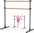 BeneLabel 4FT/5FT/6FT Height Adjustable Freestanding Ballet Barre with Fabric Sleeve Portable Double Ballet Bar 350 lbs Capacity Heavy Duty Dance Barre for Home Workout, Stretch