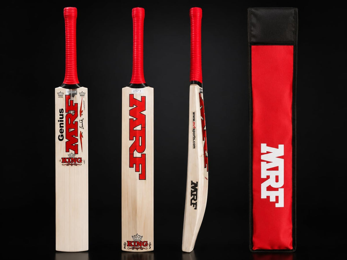 MRF Genius King English Willow Cricket Bat with Cover Bag, Prorective Sheath and Toe Guard