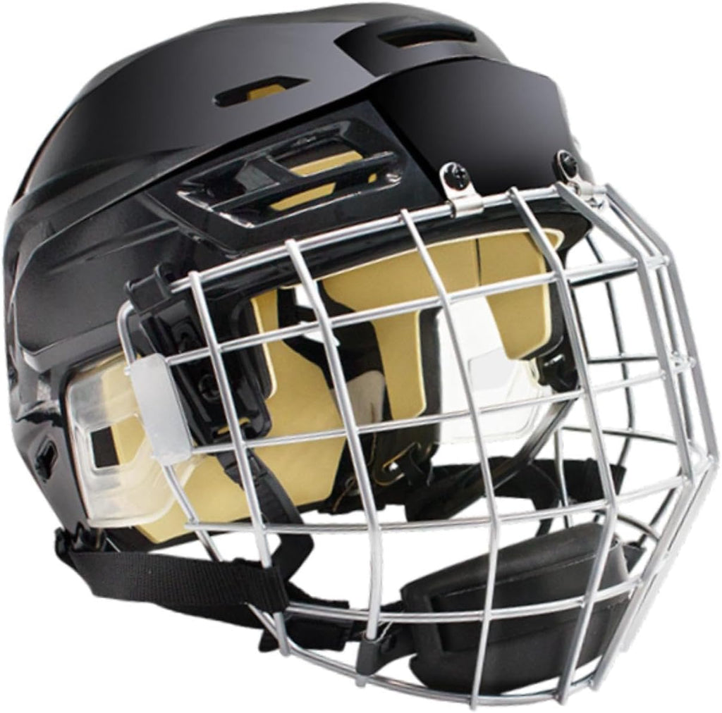Ice Hockey Helmet with Cage Breathable Headgear Sturdy Ice Skate Helmet
