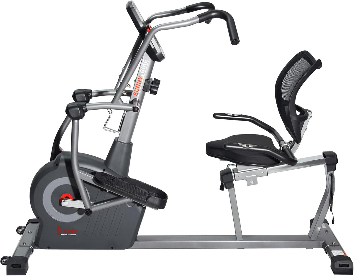 Sunny Health & Fitness Smart Magnetic Recumbent Elliptical Cross-Trainer