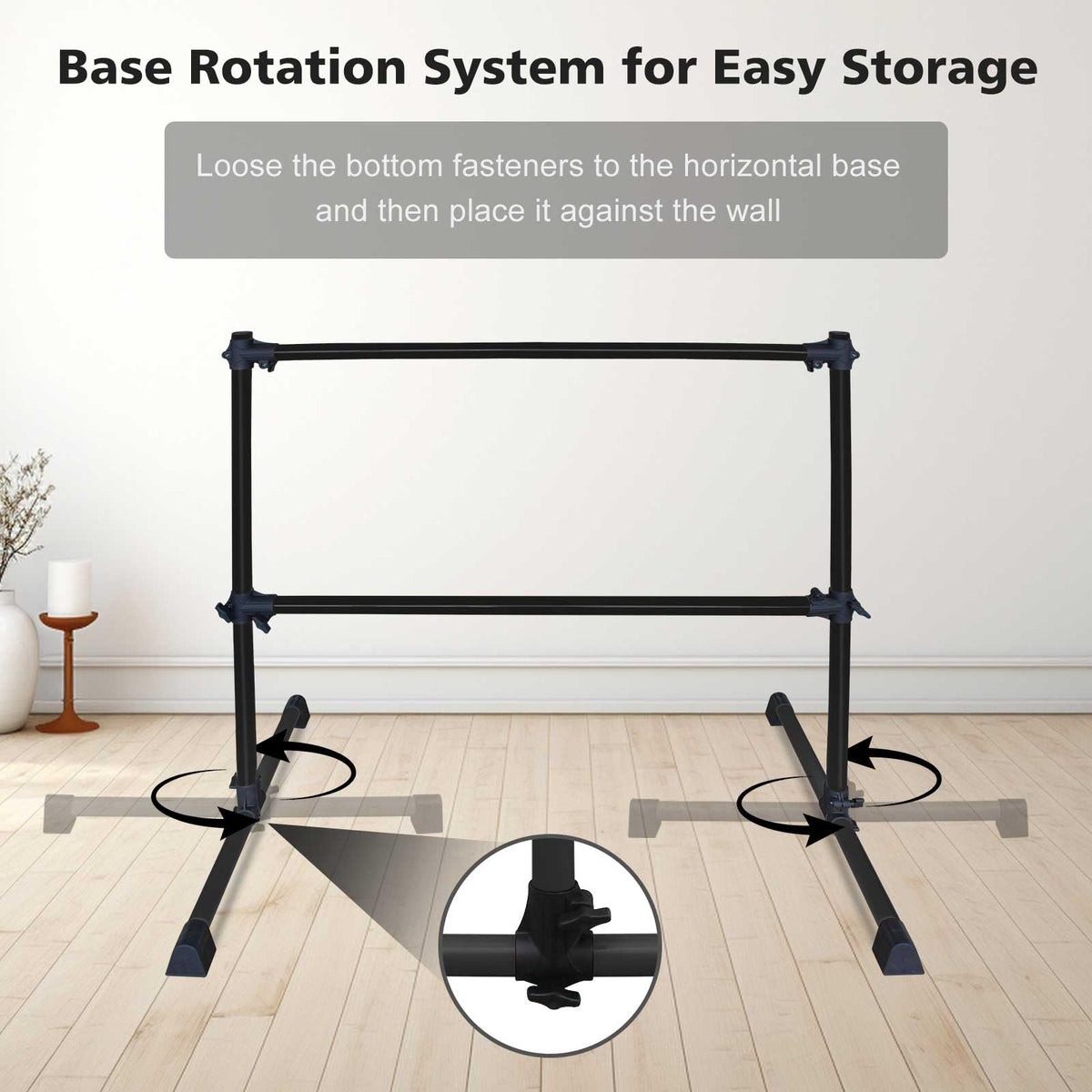 4FT/6FT Height Adjustable Double Ballet Barre, Freestanding Portable Stretching Dance Bar for Home, Heavy Duty Exercise Equipment for Kids & Adults with Anti-Slip Rubber Pads