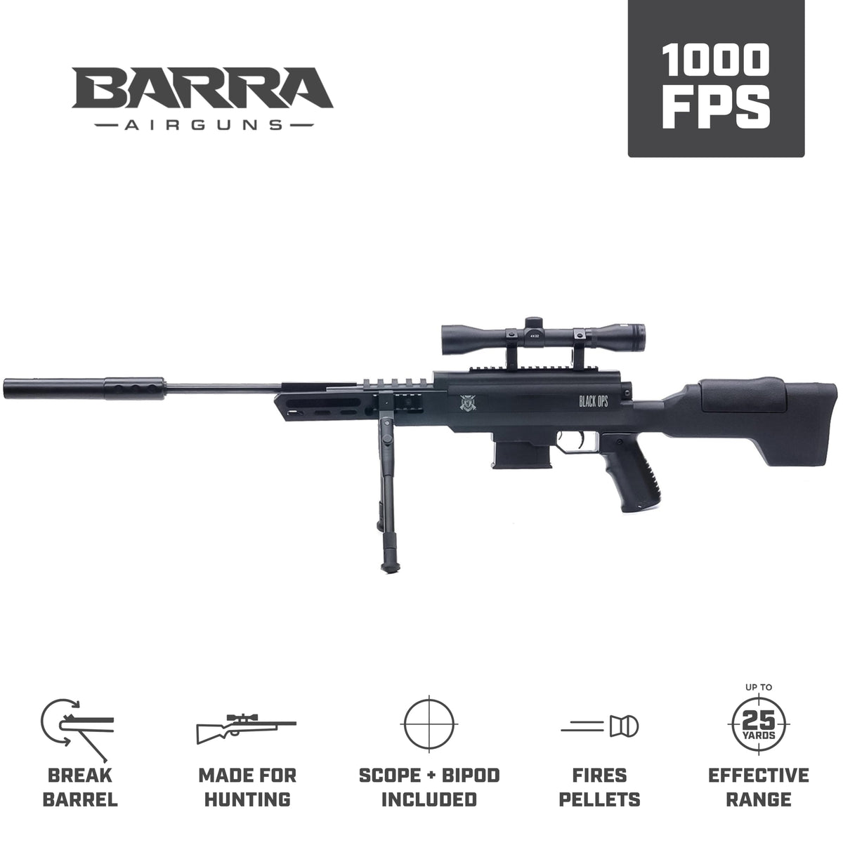 Black Ops Sniper S .22 Caliber Pellet Sniper Rifle