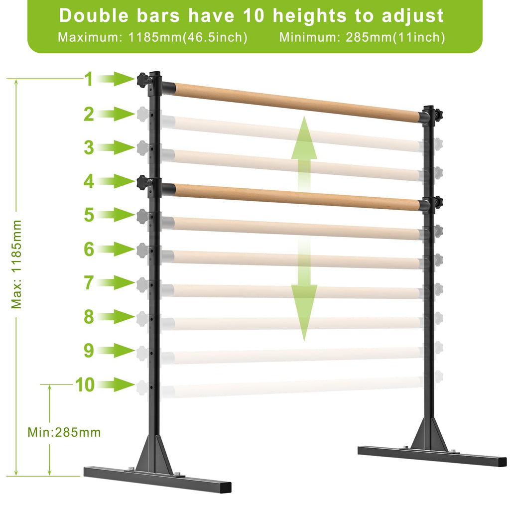 SELEWARE Height Adjustable Ballet Barre Freestanding Ballet Bar, 4/5/6 FT