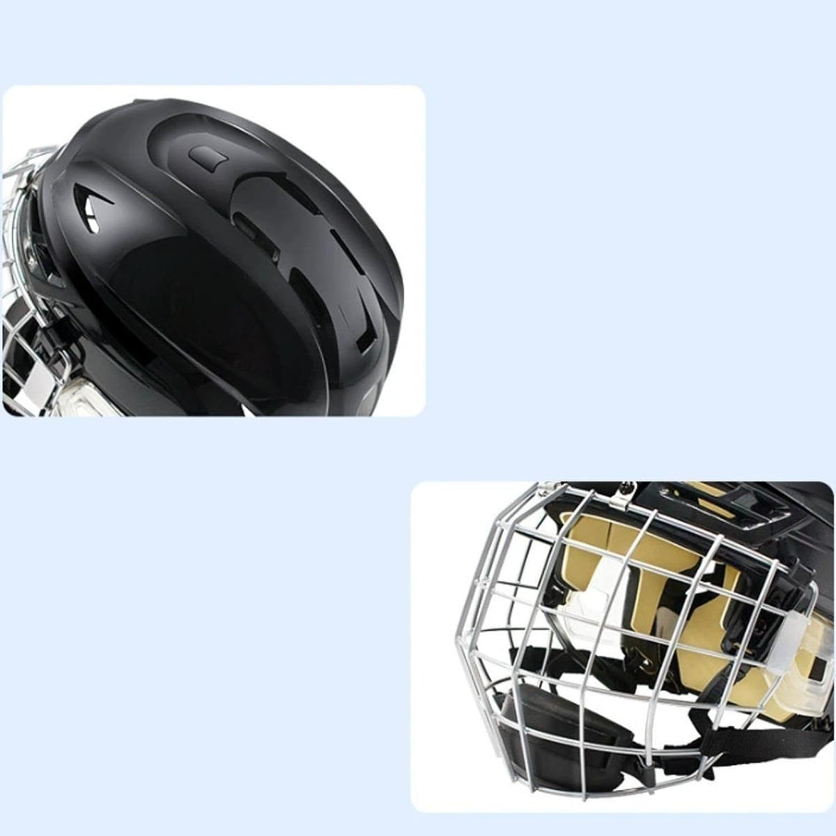 Hockey Helmet with Facemask Professional Ice Skate Training Helmet Sports Helmet Adjustable Polyethylene Material Suitable for School Team