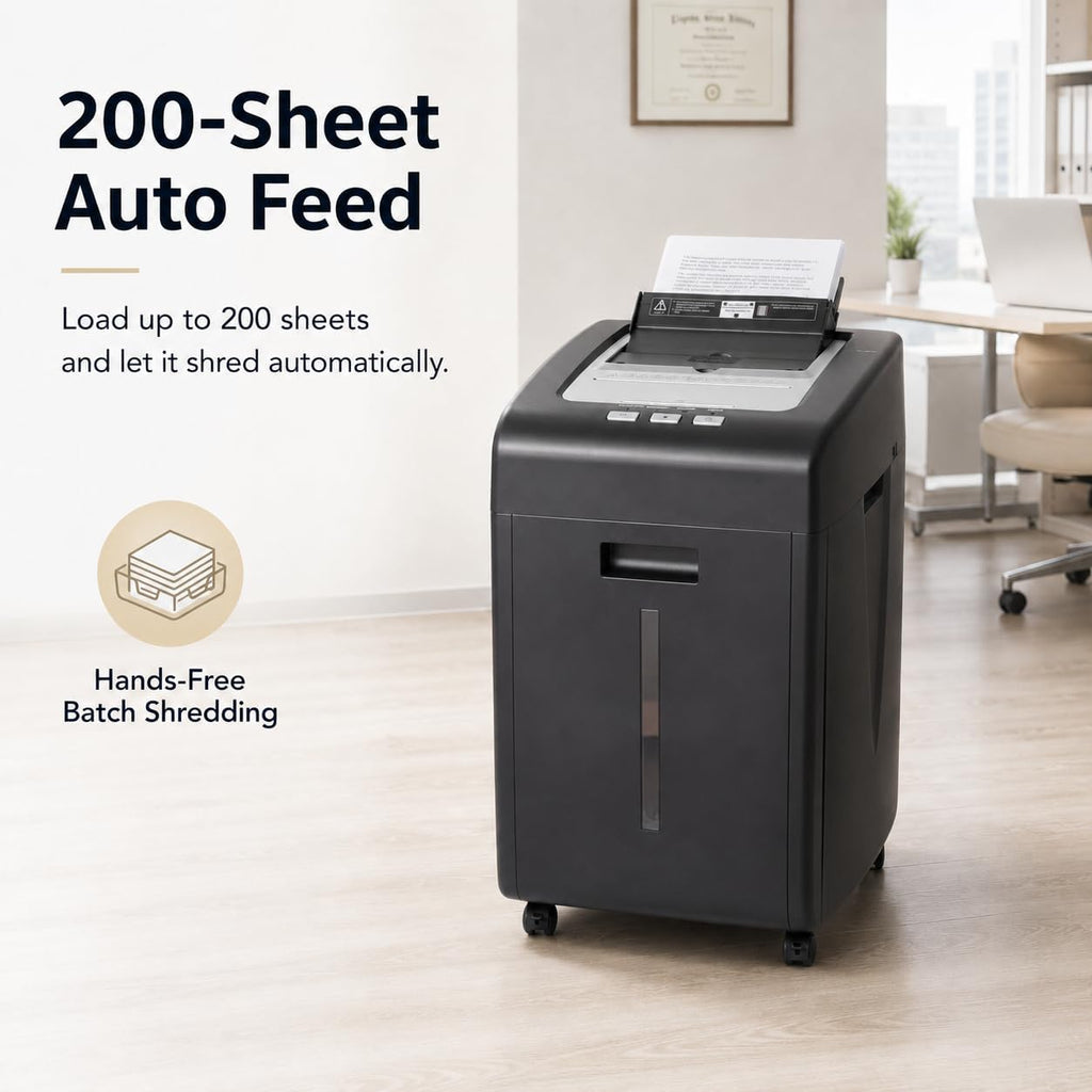 Paper Shredder 200 Sheet Auto Feed 2 X 15 mm P-5 Micro Cut
