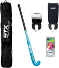 STX Field Hockey Start Pack - Junior with Stick, Shin Guards, Bag & Balls, Black/Teal