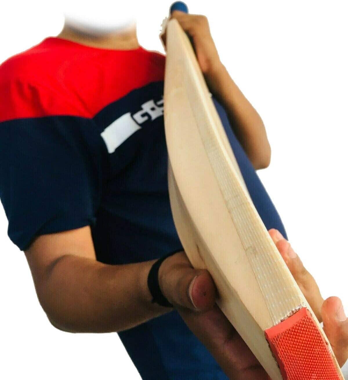 AnNafiÂ® Plain Kashmiri Willow Cricket Bat Free MRF Genius Emboss Sticker | Premium Quality | Regular Size Short Handle | Full Size Cover, Pre- Fitted Toe Guard, Anti Scuff Sheet & Fiber Tape