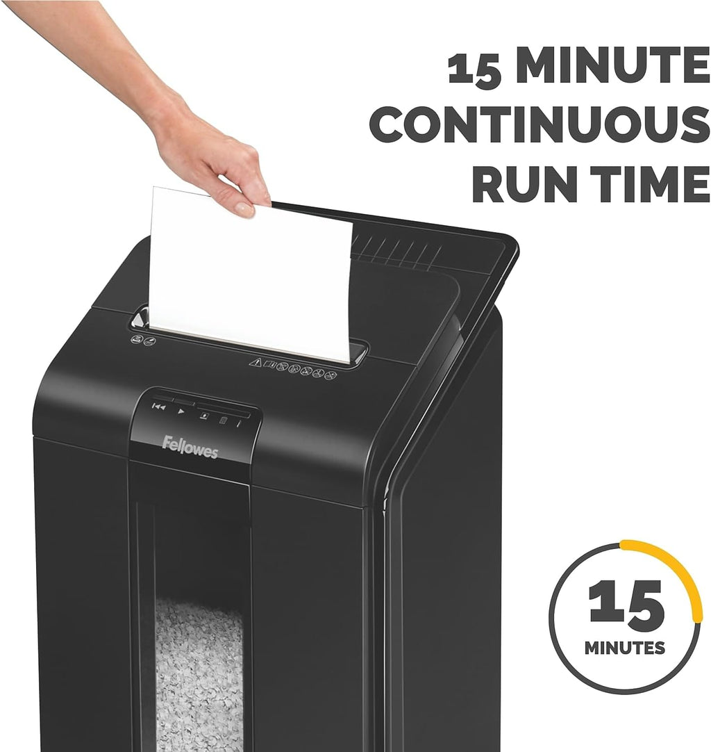 Fellowes AutoMax Micro-Cut 100M Commercial Office Auto Feed 2-in-1 Paper Shredder with 100-Sheet Capacity, Black