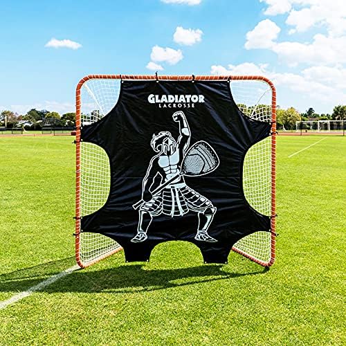 Gladiator Lacrosse Goal Target Shooter Beginner Intermediate Level - Gladiator Design, Black and White