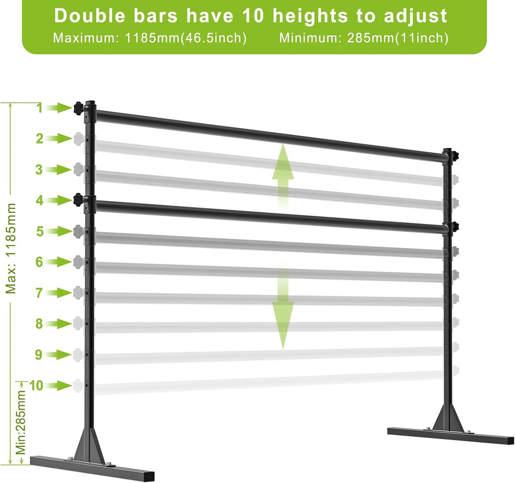 SELEWARE Height Adjustable Ballet Barre Freestanding Ballet Bar, 4/5/6 FT